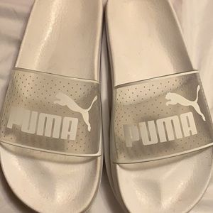 Puma White Slides